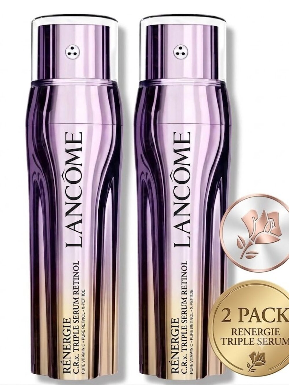 Lancôme Rénergie C.R.x Triple Serum Retinol – 1.7 oz / 50 mL Each – 2 Pack – New